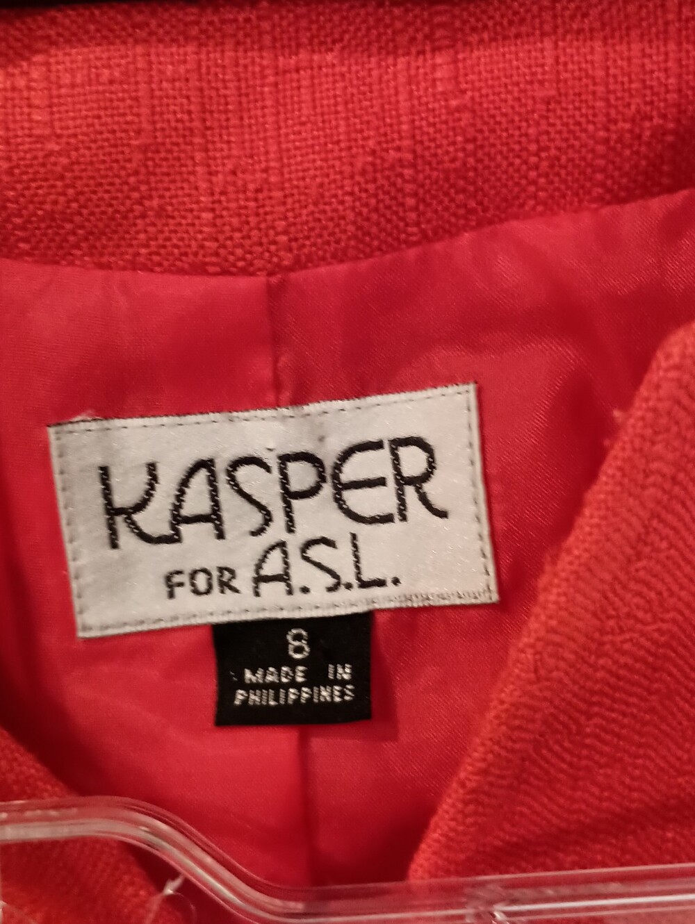 Kasper Coral-orange Short Sleeve Tailored Blazer And Skirt Set - Picture 4 of 7
